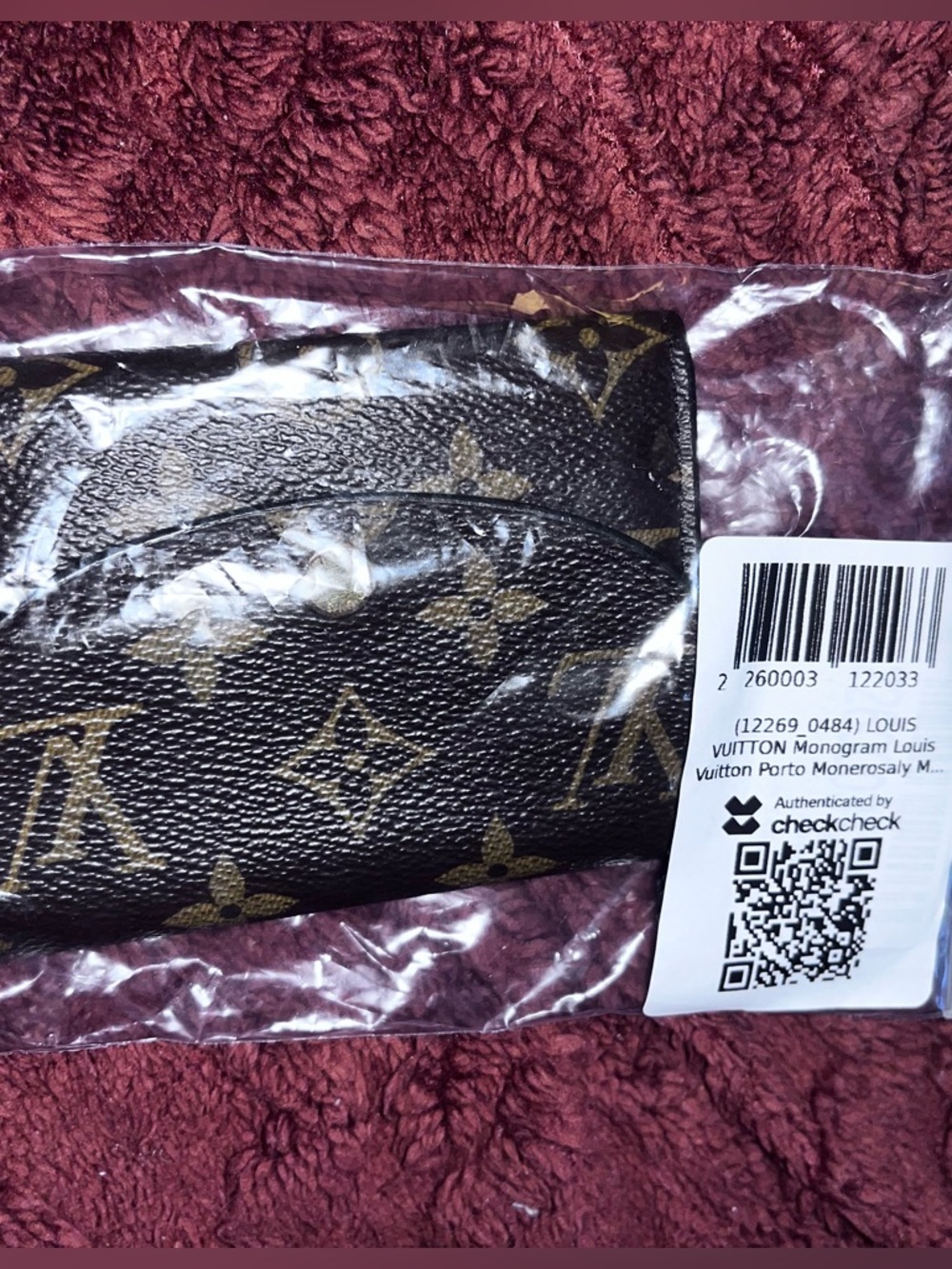 Authentic Louis Vuitton Brown/Burgundy Monogram Compact Wallet w/ COA - Picture 12 of 13